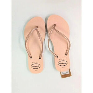 Havaianas Women's Slim Gloss Flip Flops Sandals Ballet Rose Size 11/12